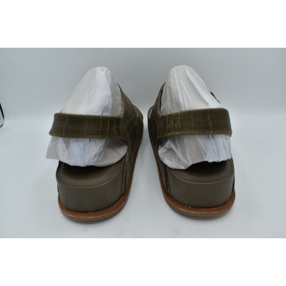 Sofft Womens Size 11 Adalia Olive Buckle Croc Embossed Suede Leather Sandals - Picture 8 of 11